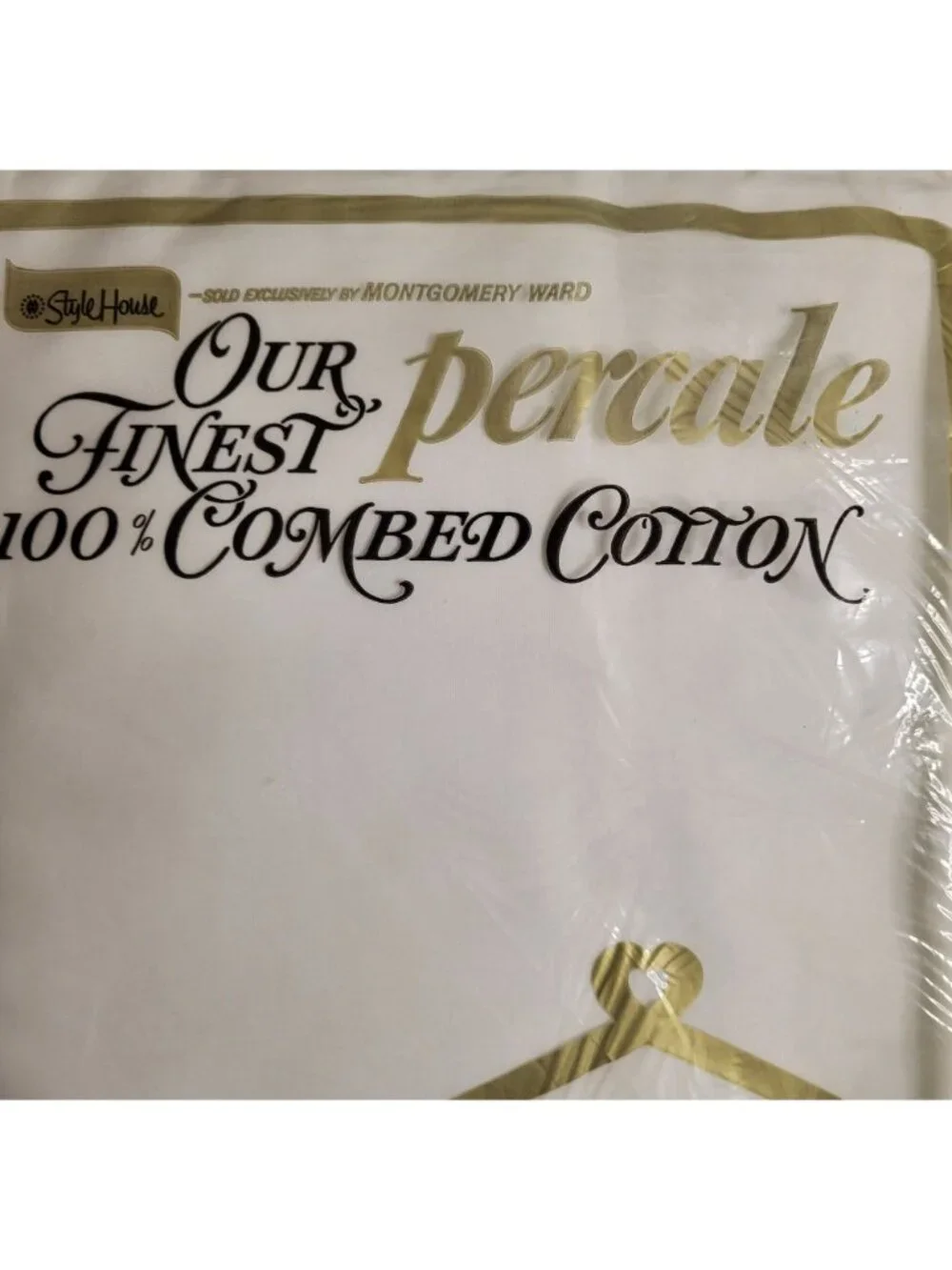 Vtg Style House for Montgomery Ward White Full Flat Sheet 100% Cotton